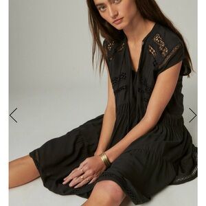 Lucky Brand Navy Blue Lace Insert Dress. Size Large. New with tags.